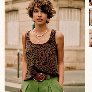 Sézane Luci0 Tank |  Leopard print